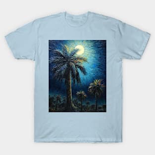 Tropical Palm Tree Under the Moon T-Shirt